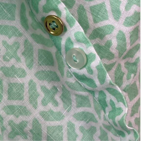 Charter Club Woman Linen Pattern Long Sleeve Button Tab Semi Sheer Blouse - Picture 13 of 15